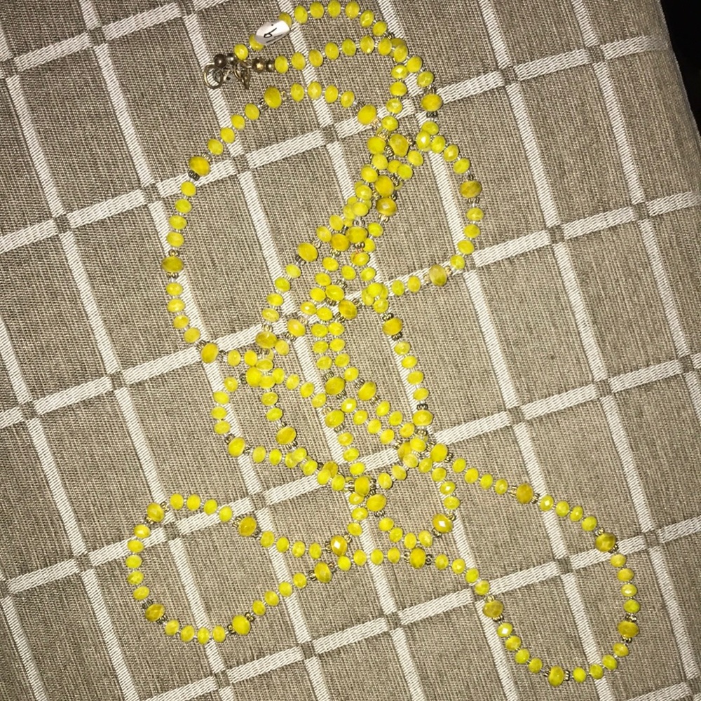 Women’s handmade yellow beaded necklace